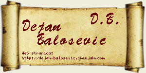 Dejan Balošević vizit kartica